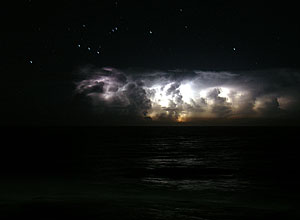 Lightning off the Illawarra coast