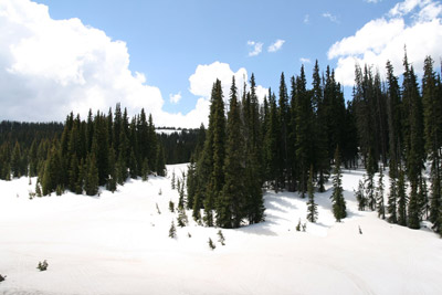 Snow at top of pass