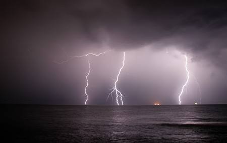 Offshore lightning show