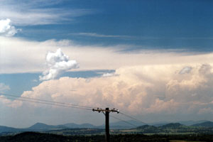 A line of towers marks the edge of the Northern Tablelands.